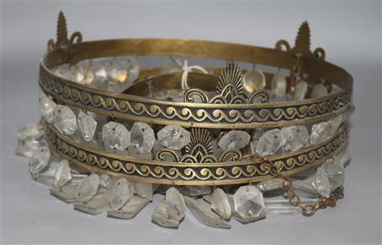 A pair of bag chandeliers and 1 other